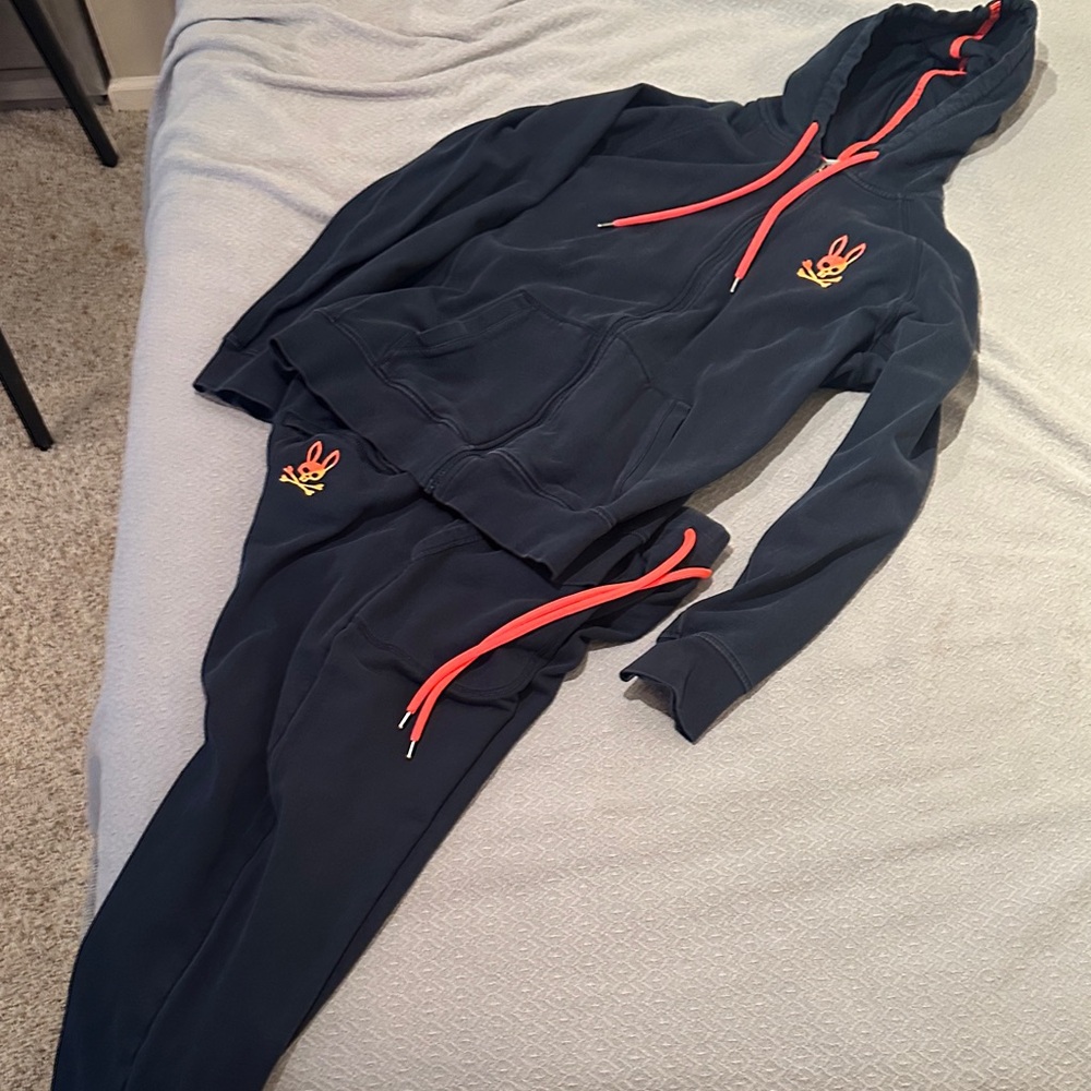 Psycho Bunny Navy Performance Tracksuit/Jumpsuit, Size:XXL but fits XL